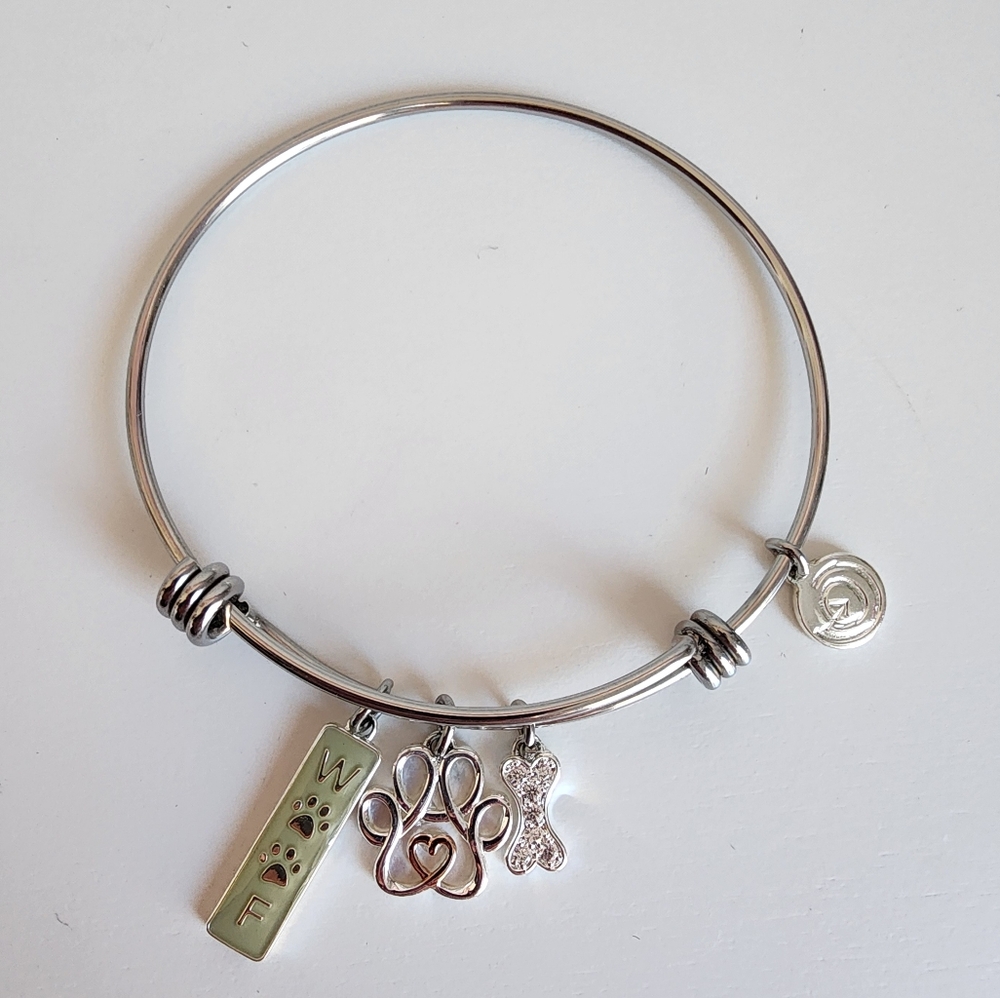 Woof Dog Themed Bangle Bracelet